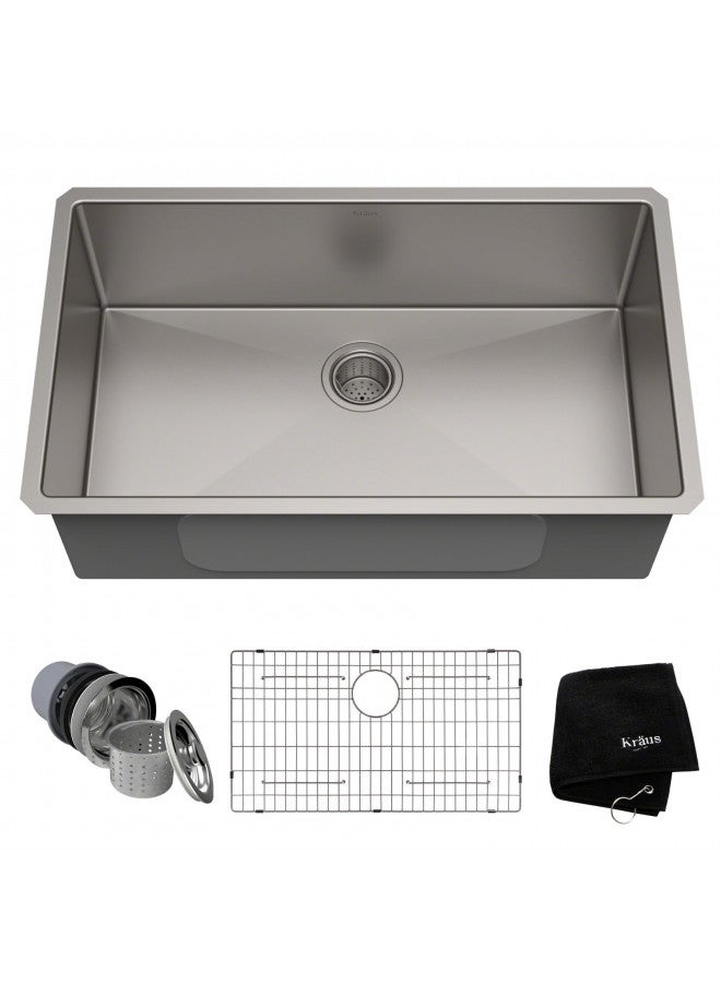 Kraus Kraus KHU100-32 Standart PRO 16 Gauge Undermount Single Bowl Stainless Steel Kitchen Sink, 32 Inch  - Image 1