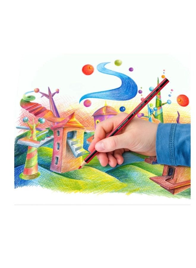 شتدلر مجموعة أقلام تلوين نوريس مكونة من 12 قطعة أحمر/أصفر/أخضر - Image 4