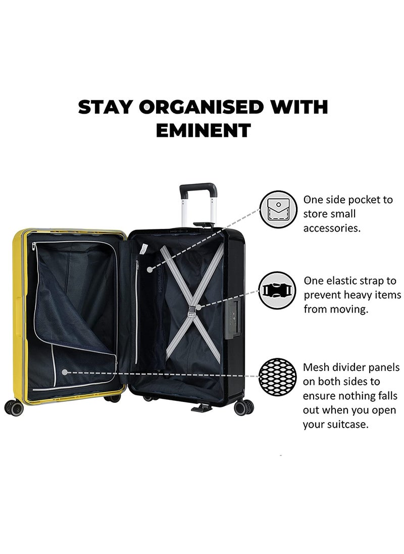 eminent - Vertica Hard Case Luggage Trolley Polypropylene Lightweight 4 Quiet Double Spinner Wheels With Tsa Lock B0006M Yellow Black - Image 1