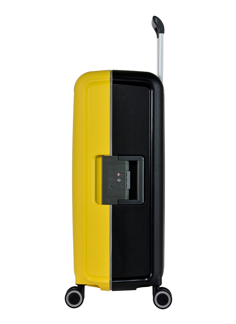 eminent - Vertica Hard Case Luggage Trolley Polypropylene Lightweight 4 Quiet Double Spinner Wheels With Tsa Lock B0006M Yellow Black - Image 1