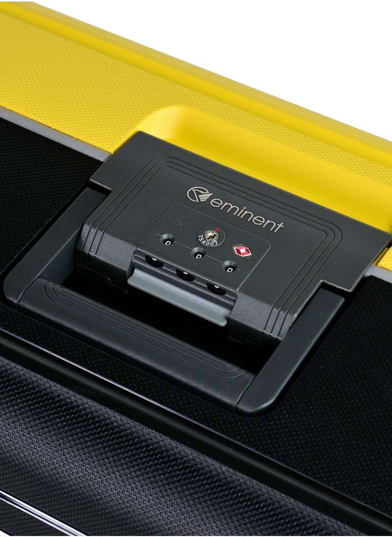eminent - Vertica Hard Case Luggage Trolley Polypropylene Lightweight 4 Quiet Double Spinner Wheels With Tsa Lock B0006M Yellow Black - Image 1