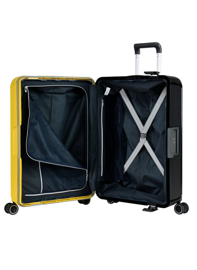 eminent - Vertica Hard Case Luggage Trolley Polypropylene Lightweight 4 Quiet Double Spinner Wheels With Tsa Lock B0006M Yellow Black - Image 1
