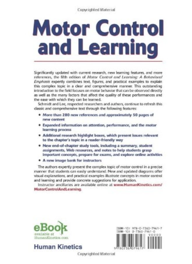 Motor Control and Learning: A Behavioral Emphasis