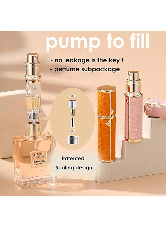 Perfume Bottles Empty Refill, Perfume Atomizer, Refillable Portable Mini Perfume Atomizer, Perfume Spray bottle Atomizer for Travel, Leaking Proof, Luxury Leather, 5ml (Dark Blue)