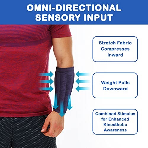 HandiThings Weighted Forearm Compression Sleeve – Proprioceptive Arm Weight for Tremor Control, Strength/Movement Assistance (Arm Weight LRG) (PLEASE SEE SIZING CHART AND VIDEO TO FIND THE CORRECT SIZE BEFORE ORDERING) - Image 5