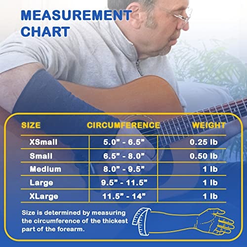 HandiThings Weighted Forearm Compression Sleeve – Proprioceptive Arm Weight for Tremor Control, Strength/Movement Assistance (Arm Weight LRG) (PLEASE SEE SIZING CHART AND VIDEO TO FIND THE CORRECT SIZE BEFORE ORDERING) - Image 2