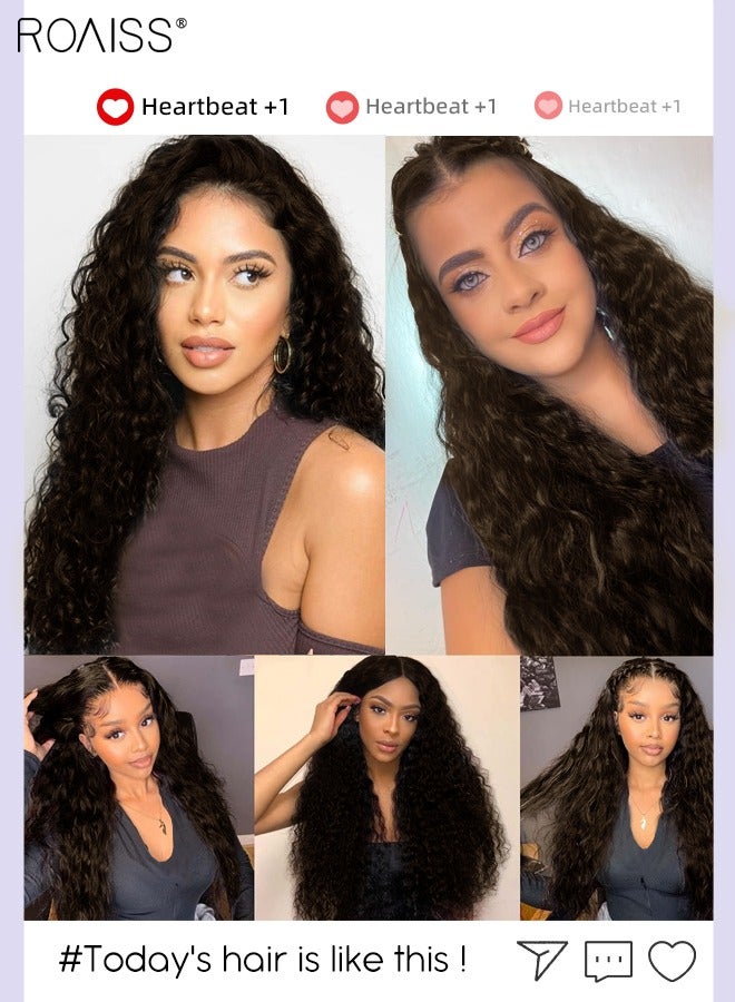 roaiss 6 Pcs Clip in Long Curly Hair Extensions, Invisible Adjustable Long Synthetic Heat Resistant Hairpieces for Women Girls, Brown Black, 60cm (23.6 inches) - Image 5