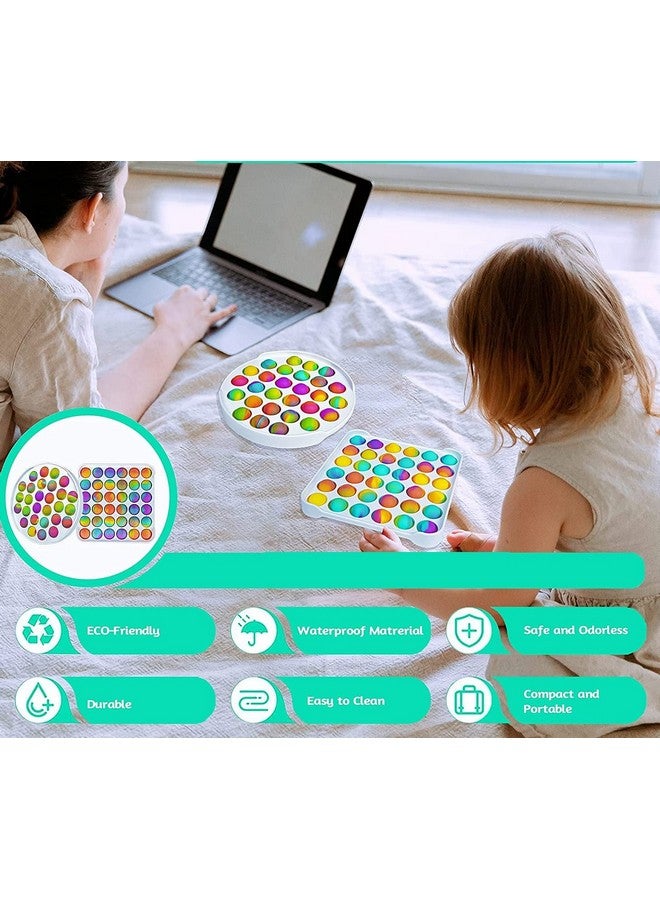 فنبلاست مجموعة FunBlast Pop it (عبوة من لعبتين Popit)، ألعاب أطفال، ألعاب فيدجيت، لعبة Pop it، لعبة Push Pop Bubble Fidget الحسية، لعبة تخفيف التوتر Fidget الحسية، هدايا مبتكرة للبنات والأولاد والأطفال (17) - Image 2