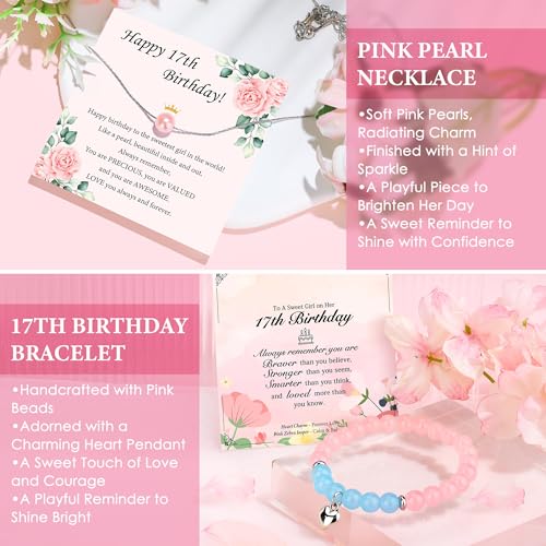 YENCHORN 17th Birthday Gifts for Girls Cool 17 Years Old Girl Gift Ideas Trending Birthday Gift for 17 Year Olds Girl Sweet Happy 17th Decorations Gifts for Teenage Girls with Tumbler Makeup Bag Comfort Socks - Image 5