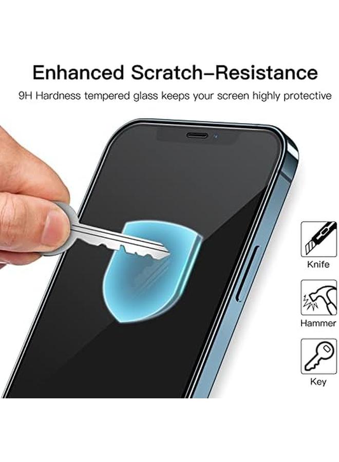 جي تيك واقي شاشة بتغطية كاملة لهاتف آيفون 12 برو ماكس مقاس 6.7 بوصة بحافة سوداء من الزجاج المقوى مع أداة تثبيت سهلة، عبوة من 3 قطع شفافة عالية الدقة - Image 4