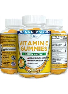 Vitamin C Gummies 1000mg for Adults and Kids Tasty Chewable VIT C Gummy Vitamins Everyone Will Love Adult, Children - Orange Flavored Organic Vitamin C Gummy May Boost The Immune System
