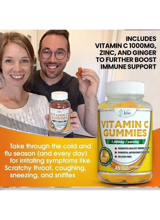 Vita Miracle - Vitamin C Gummies 1000mg for Adults and Kids Tasty Chewable VIT C Gummy Vitamins Everyone Will Love Adult, Children - Orange Flavored Organic Vitamin C Gummy May Boost The Immune System - Image 1