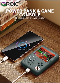 GROIC Green Handheld Game Console, 3.5 Inch IPS Screen with 6000mAh Battery, Linux System RK3326S Chips Portable Retro Nostalgic Built-in TF Card 8000+ Classic Games  - Image 2