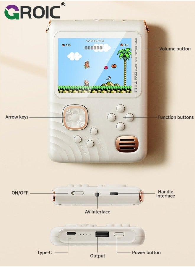 Green Handheld Game Console, 3.5 Inch IPS Screen with 6000mAh Battery, Linux System RK3326S Chips Portable Retro Nostalgic Built-in TF Card 8000+ Classic Games