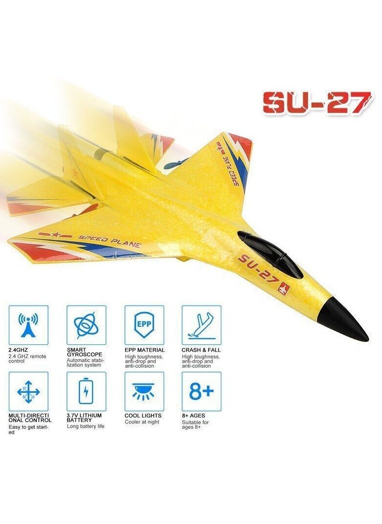 TOY GARDEN - RC Plane SU-27 Drone with 2.4GHZ 2CH, Remote Channel Remote Control Airplane, Control Flying Paper Aircraft Toys Indoors & Outdoors Easy to Fly Best Gift for Adults and Children - Image 1