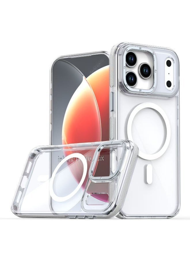حافظة حماية شفافة لهاتف iPhone 17 Pro Max بميزة مغناطيسية، طبقة مزدوجة من TPU وPC مقاومة للصدمات مع حماية الكاميرا وتصميم نحيف للاستخدام اليومي - Image 1