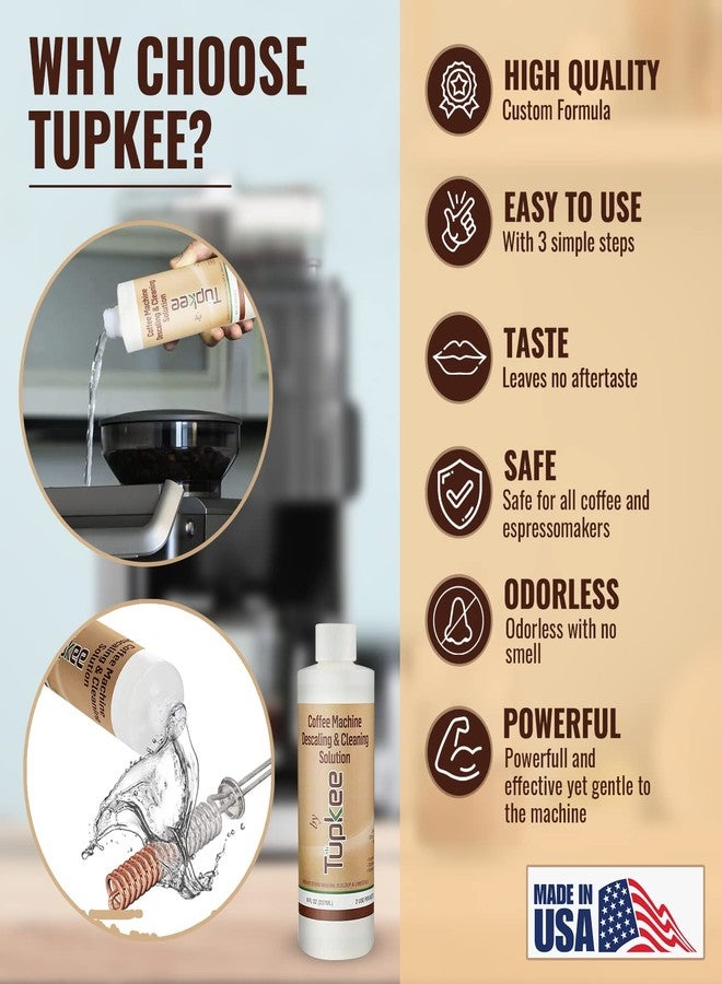 Tupkee Descaler (2 Pack, 2 Uses Per Bottle) - Made in the USA - Universal Descaling Solution for Keurig, Nespresso, Delonghi and All Single Use Coffee and Espresso Machines - Image 2