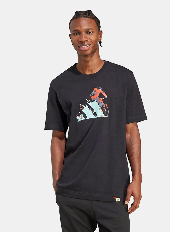 Adidas Doodle Hunt Bike Graphic T-Shirt - Image 1