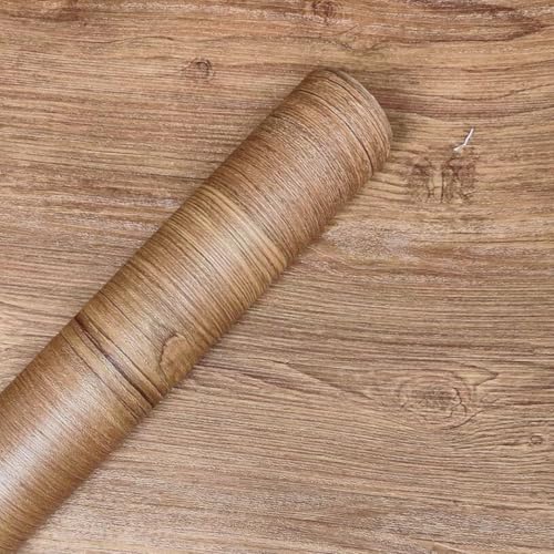 HAPPYMATES Self Adhesive Wood Grain Vinyl Wallpaper Stickers Home Adhesive Wallpaper Waterproof Bedroom Wood Grain Contact Paper Wall Stickers Rolls for Home,Kitchen (24 X 48 Inch, American Wood) - Image 1