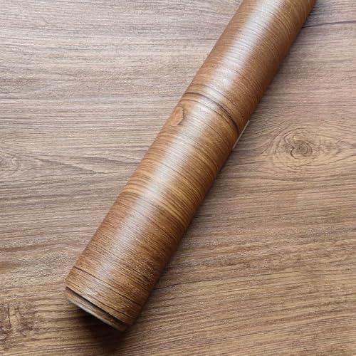 HAPPYMATES Self Adhesive Wood Grain Vinyl Wallpaper Stickers Home Adhesive Wallpaper Waterproof Bedroom Wood Grain Contact Paper Wall Stickers Rolls for Home,Kitchen (24 X 48 Inch, American Wood) - Image 3
