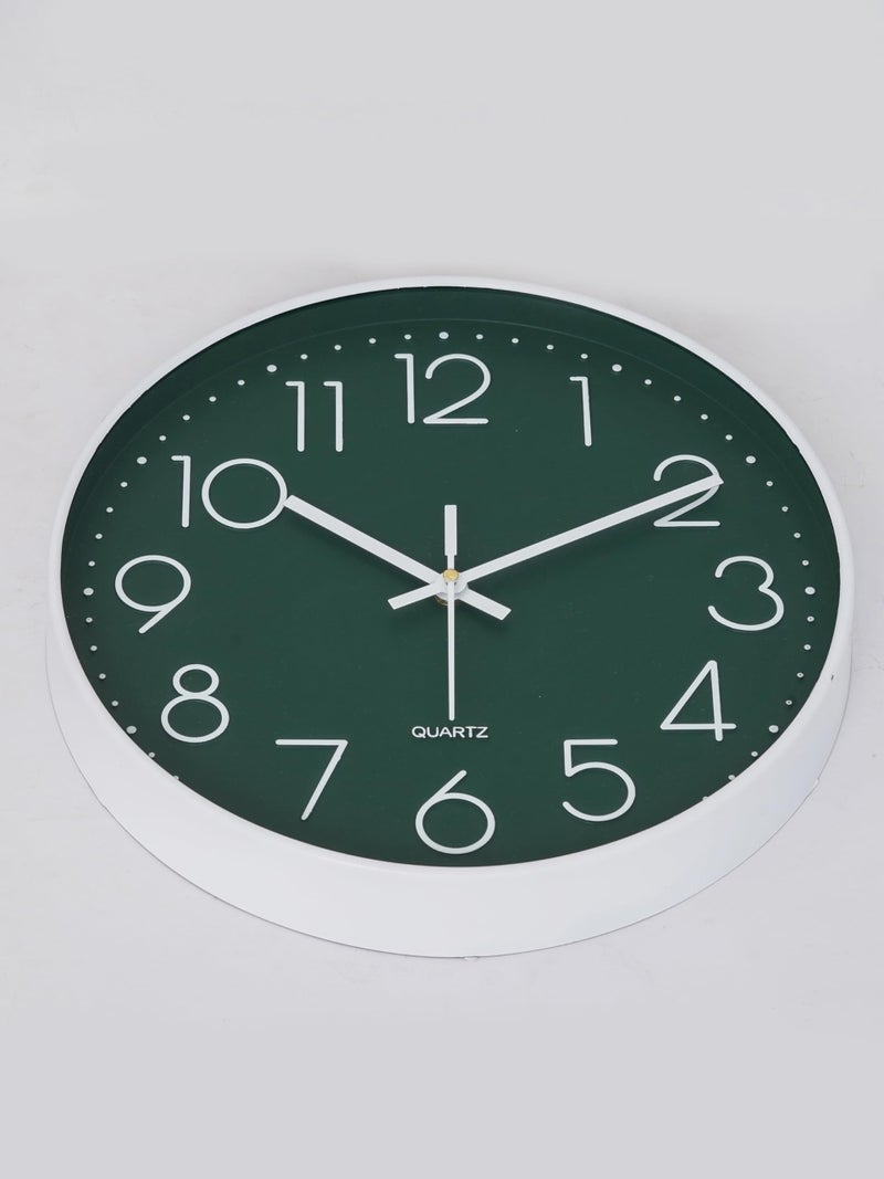 CHRONIKLE 12 Inch Modern Plastic Stylish Non Ticking Silent Analog Round Wall Clock for Home, Living Room, Bedroom, Office, and Kitchen (Green) (29.5 X 4 X 29.5 CM) - Image 2