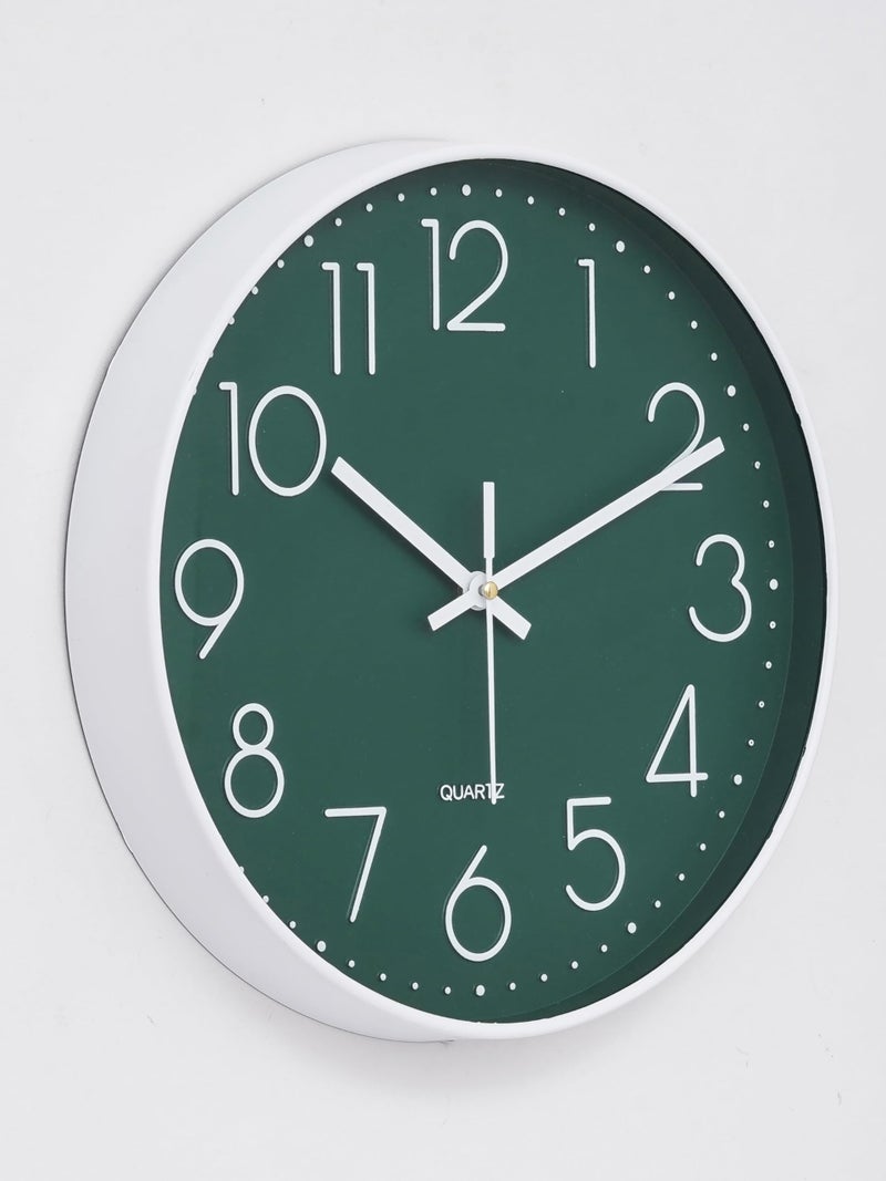 CHRONIKLE 12 Inch Modern Plastic Stylish Non Ticking Silent Analog Round Wall Clock for Home, Living Room, Bedroom, Office, and Kitchen (Green) (29.5 X 4 X 29.5 CM) - Image 3