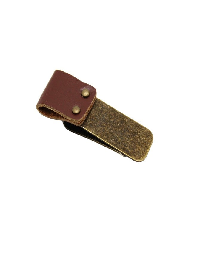 LJY 3-Pack Retro Style Traveler Notebook Leather Pen Holder Loop Stainless Steel Clip (Brown) - Image 4