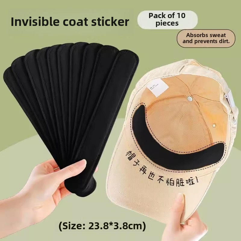 Generic Extra Large Sweat-Absorbing Waterproof Hat Brim Stickers Black