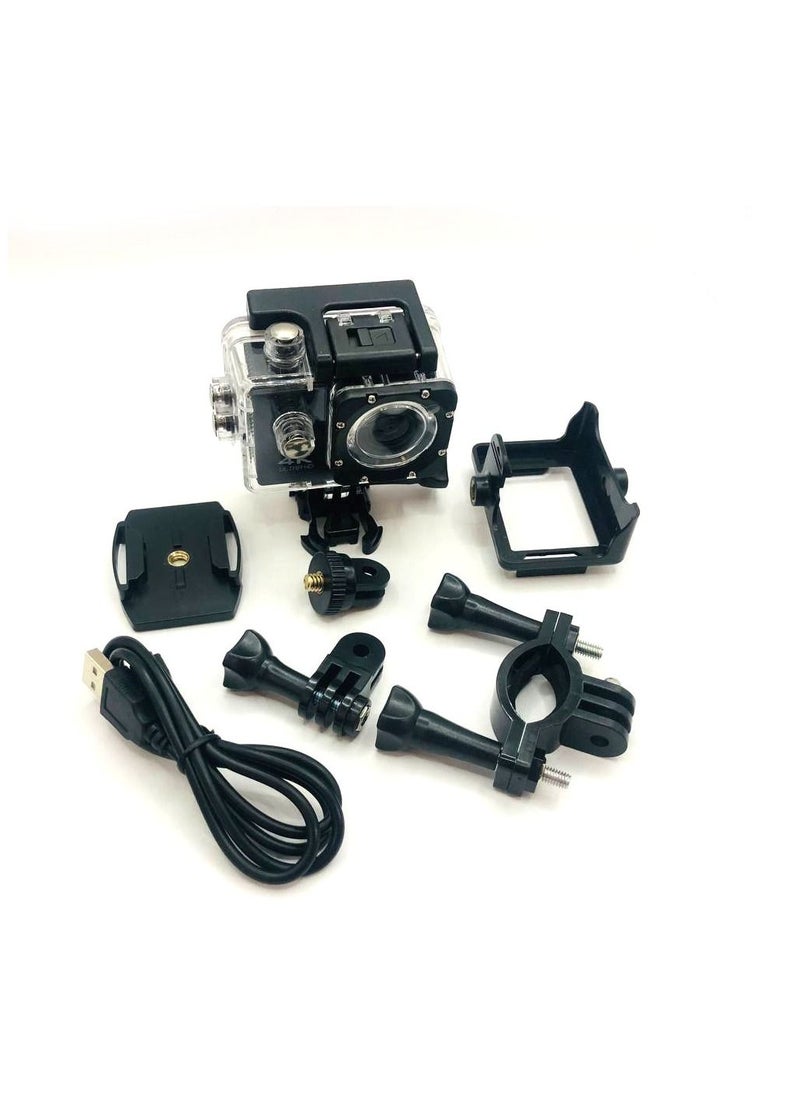 Generic - 4K Action Camera ULTRA HD 16MP Vision  Sport Camera Ultra HD WiFi Waterproof Camera, 170° HD  Wide Angle Lens Underwater Cam with Rechargeable Batteries, 2.0”  HD Screen - Image 1