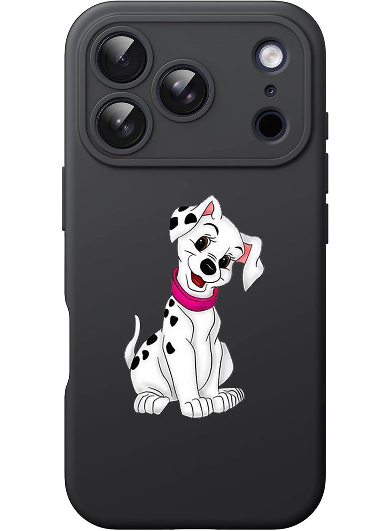 Theodor Protective Slim Fit Case Liquid Silicone Cover with Full Body Protection Anti-Scratch Shockproof Case For Apple iPhone 17 Pro (Black) Dog (2) - Image 1