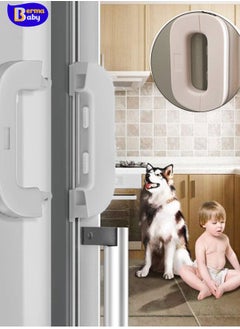 Berma Baby Child Proof Refrigerator/Fridge Locks for Children Refrigerator Lock Child Safety Refrigerator Lock Multi-Function Lock Catch, Used for Cupboard Door Drawer Closet (White)  - Image 1