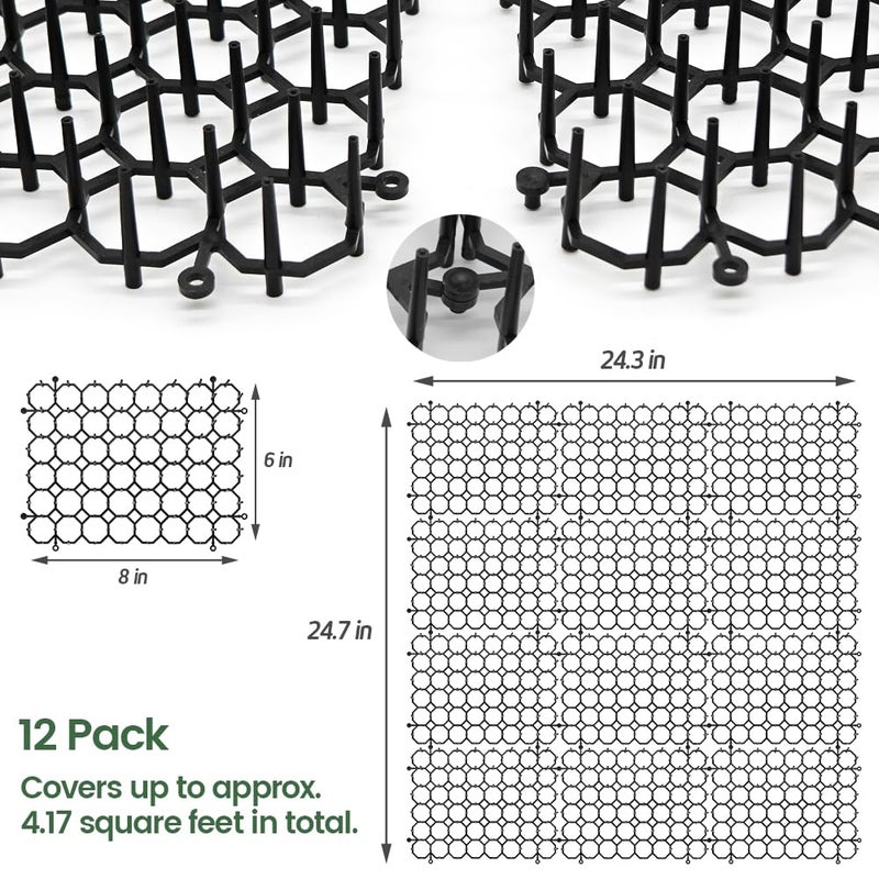 Ley's 12 Pack Cat Deterrent Mat, 6 x 8 in Scat Mat with Spikes, Keep Cats Away from Plants, Indoor Furniture & Outdoor Garden Fence â€“ Pet Repellent Barrier - Image 4