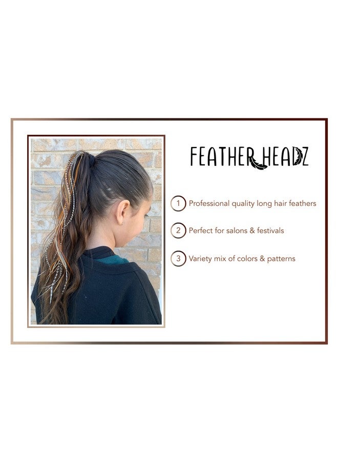 Feather Headz 21 Natural Color Hair Feathers 7” 12” Long Feathers For Hair Extension Natural Hair Extension Diy Kit Eyecatching Design 10 Microlink Beads 100% Real Rooster Feathers - Image 5