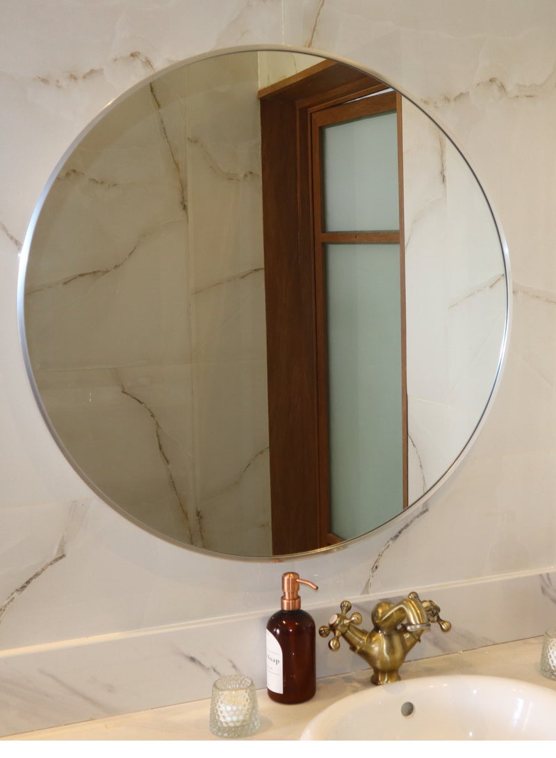 Glass Corner 100 Round Mirrors - Silver - Image 2