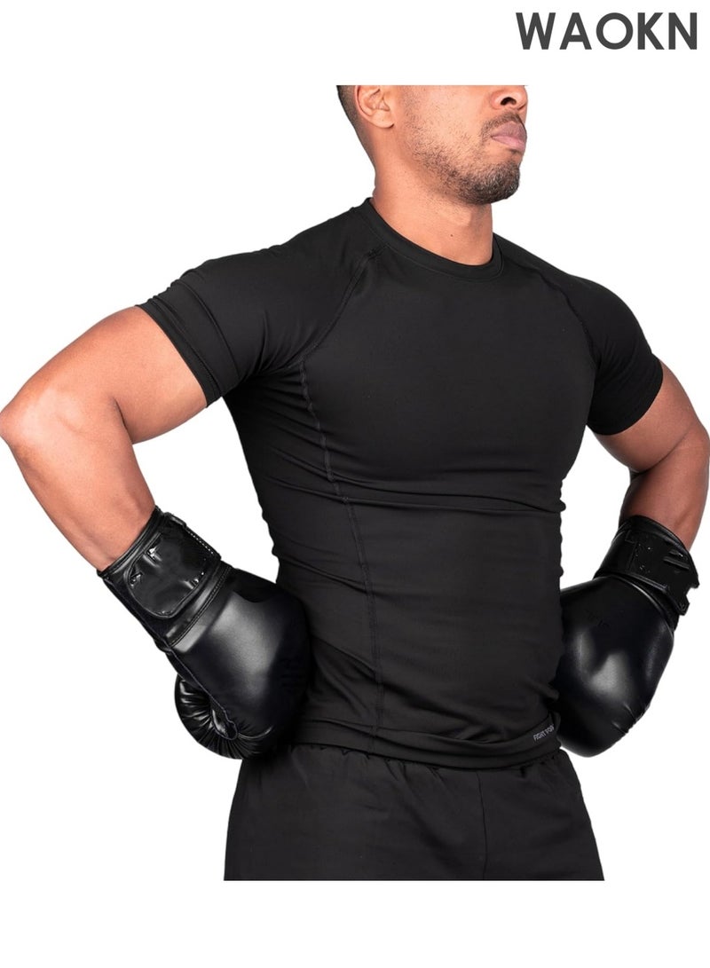 WAOKN 12OZ Boxing Gloves PU Leather, Muay Thai Kickboxing MMA Sparring Training, Advanced TAKKA Closure, Padding, Punch Bags Speed Ball Focus Pads Workout Gloves,Boxing Gloves Sparring Muay Thai Pro Training, Maya Hide Leather, Kickboxing Heavy Punching Bag Focus Mitts Pads Double End Ball Workout, MMA Fitness Gym Bagwork, Ventilated Palm, Men Black - Image 5