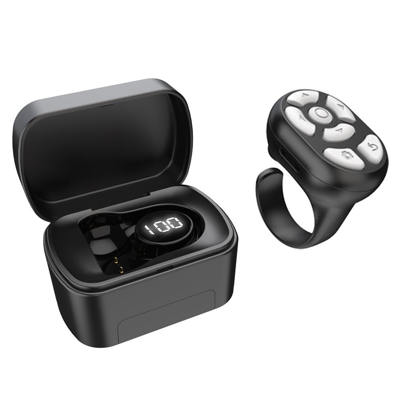 2 In 1 Bt Finger Ring Remote: Adjustable Rubber Band, Magnetic Charging Case - Multifunctional Page Turner & Camera Shutter For Iphone, Ipad, Android Phones, Travel, Home And Office - Image 4