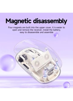 hoco. HOCO GM29 USB Wireless Computer Mouse-- 2.4G Dual-Channel Full Body Transparent with Comfortable Design, Silent and Smooth Tracking For PC, Mac, Laptop and Tablets - Transparent Space White  - Image 4