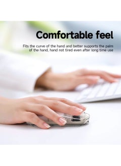 hoco. HOCO GM29 USB Wireless Computer Mouse-- 2.4G Dual-Channel Full Body Transparent with Comfortable Design, Silent and Smooth Tracking For PC, Mac, Laptop and Tablets - Transparent Space White  - Image 5