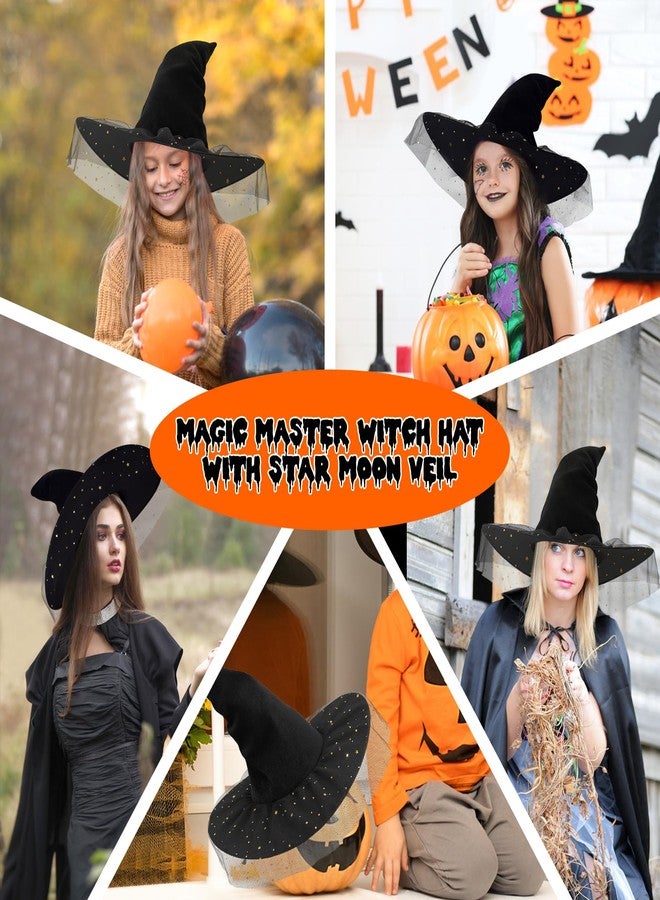 JUSTOTRY Witch Hat - Halloween Custume Hats Witches Hat with Delicate Moon & Star for Halloween Decor Accessories Hocus Pocus Party Favor - Image 5