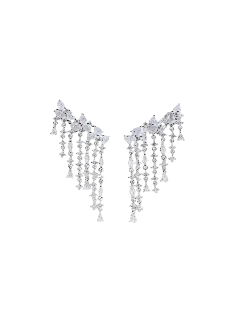 Earrings w/stones silver