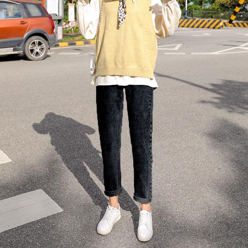 2023 New Jeans Women'S Loose High Waist Slimming Retro Cropped Harem Pants - Image 1