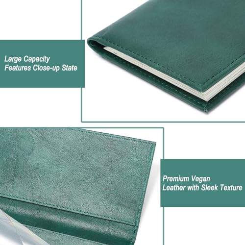 LLi Cufite Leather Checkbook Cover for Top & Side Tear Registers Duplicate Checks with Plastic Insert Flap Card Holder Pen Hoop Slim Wallet for Men Women - Image 5