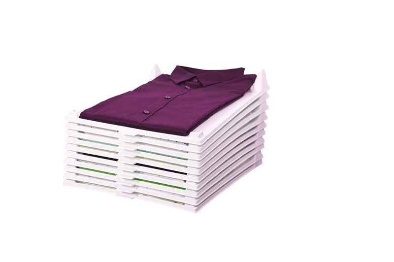 SHREEJIIH SHREEJIIH 10Layers TShirt Organizer AntiWrinkle Clean Clothes Storage Organizer Holder Rack TShirt Organization System Travel Closet Organizer Pack of 10 Sheet  - Image 3