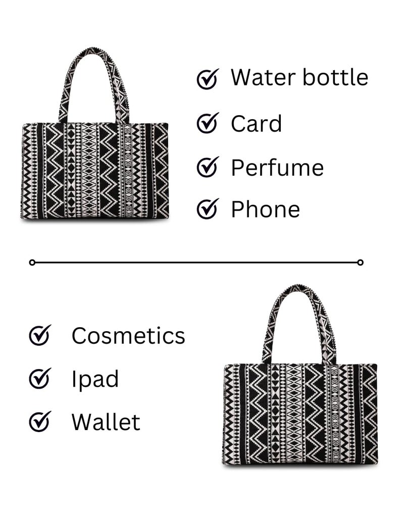 Glowic handbag | Totebag | tote bag for woman | handbag for woman | women handbags | women handbags big size | Cotton bag (WBAG-109) - Image 3