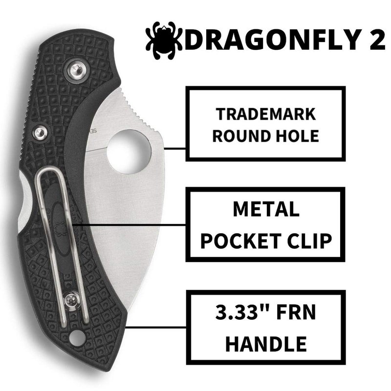 Spyderco Dragonfly 2 Lightweight Signature Knife with 2.28" VG-10 Wharncliffe Blade and High-Strength Black FRN Handle - PlainEdge - C28FPWCBK2 - Image 4