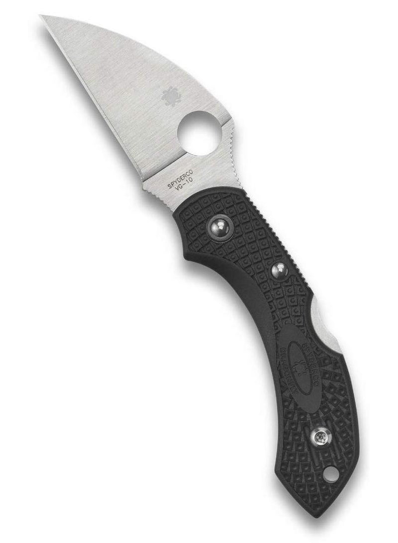 Spyderco سكين سبايدركو دراجونفلاي 2 خفيف الوزن بتوقيع مع شفرة 2.28" VG-10 و مقبض FRN أسود عالي القوة - حافة عادية - C28FPWCBK2 - Image 1