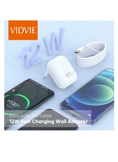 Vidvie Dual-port wall charger with fast charging technology, 12W fast and safe charging, compatible with iPhone 14/13/12 Pro Max, Samsung Galaxy S23/S22 and Android phones, compact and modern design for superior performance and reliable charging experience.  - Image 2