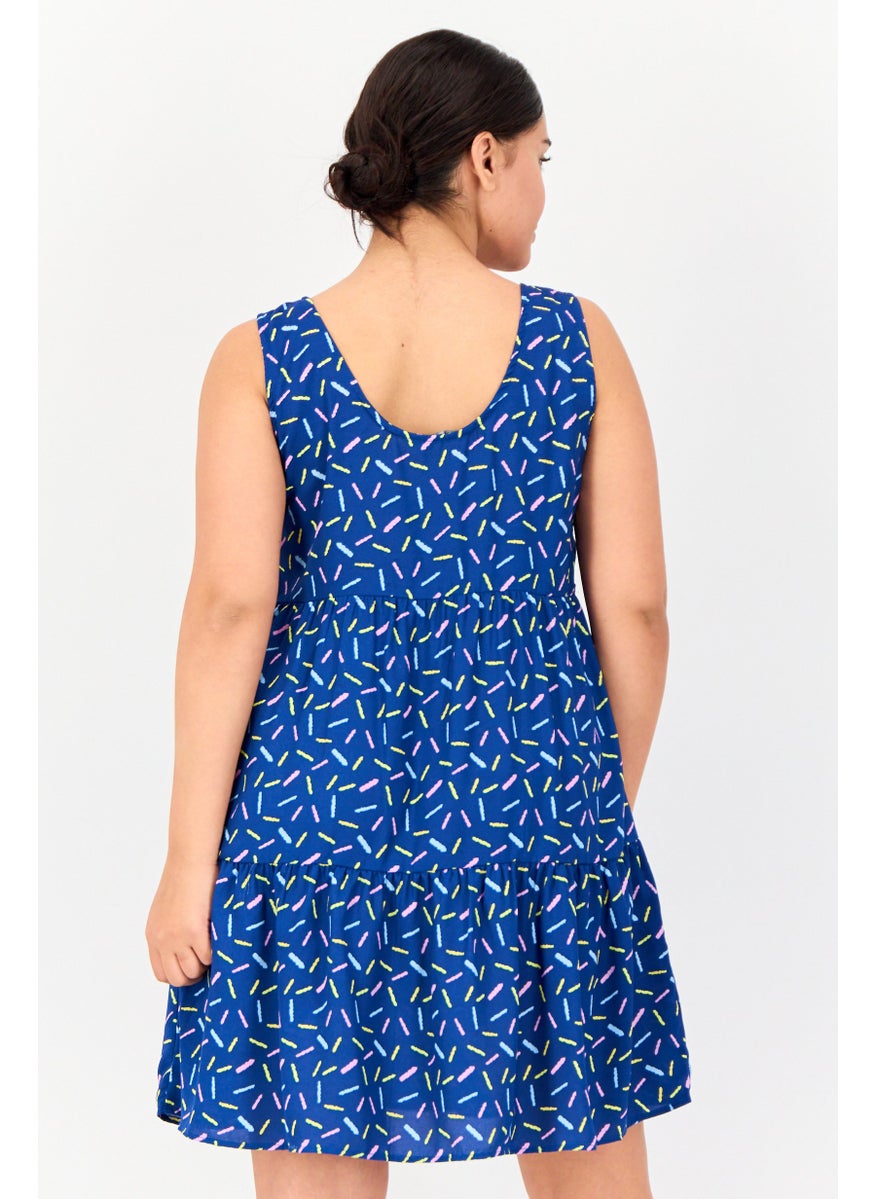 ONLY Women Allover Print Mini Dress, Multicolor  - Image 3