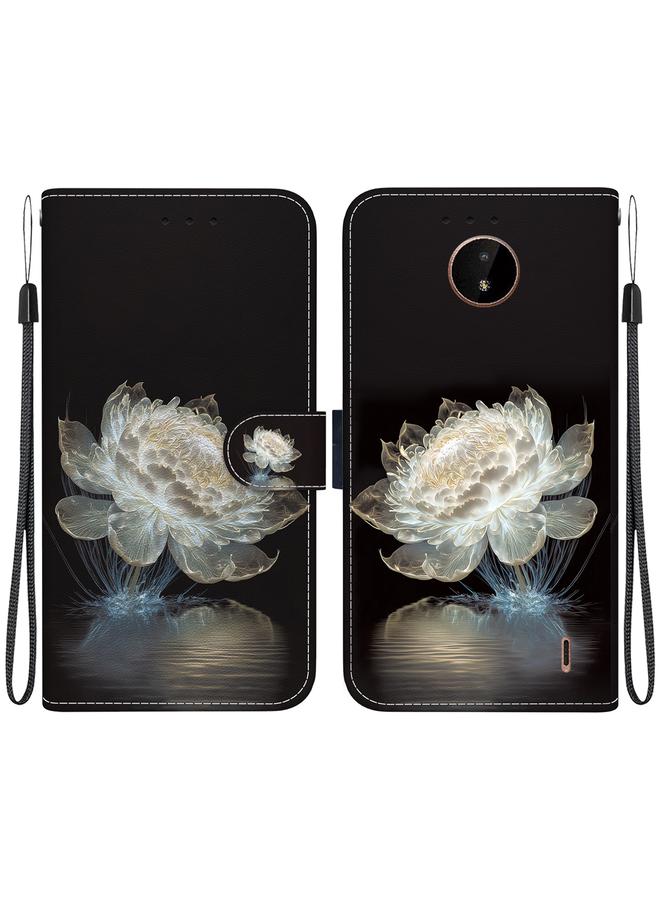 اس-توب جراب هاتف Nokia C20 / C10 مصنوع من الجلد برسومات ملونة وملمس كريستالي - Image 1