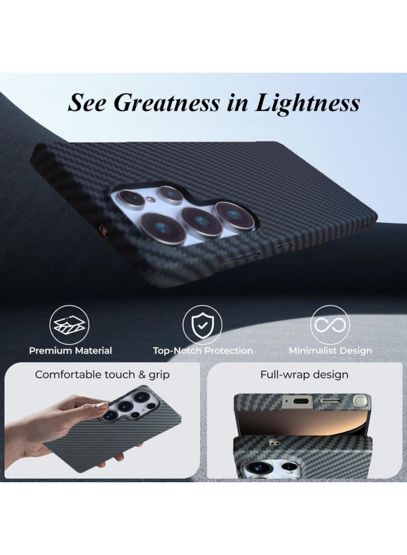 Adando Designed for Samsung Galaxy S26 Ultra Case, Compatible with Mag-Safe, S26 Ultra Phone Case Slim Carbon Fiber, Case for Samsung S26 Ultra Shockproof Strong Magnetic Cover, Wireless Charging (Black) - Image 4